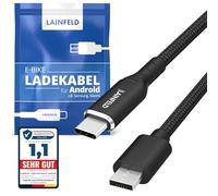 LAINFELD Cable de carga para bicicleta eléctrica Bosch Intuvia Kiox Nyon | Conector USB C para Android | Cable Micro USB para pantalla de bicicleta eléctrica 35 cm | Accesorios eBike …