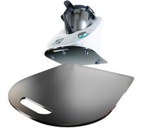 LAINFELD Tabla deslizante para Thermomix TM6 TM5 | Cristal acrílico negro premium | 5 deslizadores para mover sin esfuerzo sin dañar la báscula