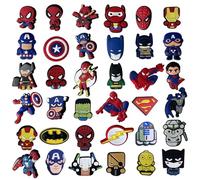 LAINIKE 36 piezas de superhéroes para zapatos, colgantes de superhéroes, Crocs Conectores Crocs Pin Niños Removable PVC Shoe Charms for Children, Party Favours, Cumpleaños, NO, NO, No es una piedra