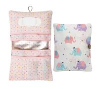 LAINIKE Bolso cambiador y neceser Leaves, Ballena, Elefante 2en1 Bolso para pañales Pequeña bolsa cambiadora Bolso cambiador para bebé para la madre en movimiento (Hojas), NO