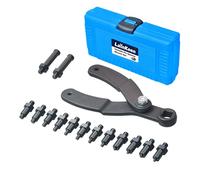 LainKeen Kit de herramientas universales de soporte de polea de árbol de levas, 15 piezas, kit de llave de llave de pin variable, llave de embrague ajustable con pines
