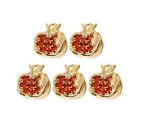 LAIOUSN 5 colgantes de cerezas/granada con circonitas adornadas con frutas para pulsera y collar, accesorio de joyería, talla única, Resina, No es una piedra preciosa