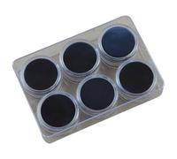 LAIOUSN 6 vitrinas redondas de acrílico con espuma protectora con tapa de rosca, cajas de almacenamiento para organización de joyas, escritorio de oficina, vitrina de piedras preciosas, talla única