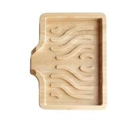 LAIOUSN Bandeja de jabón de drenaje automático, plato de madera natural para jabones de secado rápido y limpiador de esponja, accesorios de cocina, bandeja de baño