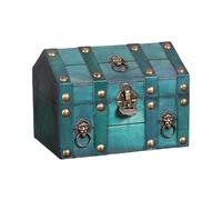 LAIOUSN Baúl de almacenamiento de madera vintage con decoración antigua para el hogar y baúl coleccionable de madera natural