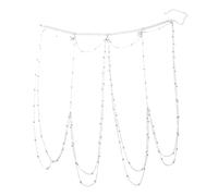 LAIOUSN Cadena de cuerpo con borlas multicapa, cadenas de pecho de moda, para mujer, accesorios de fiesta, boda, vestido de noche, talla única, Aleación de zinc, No es una piedra preciosa