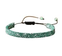 LAIOUSN Cadena de muñeca ajustable con cuentas planas de forma geométrica, joyería de moda para mujer, regalo creativo de amistad, talla única, como se describe