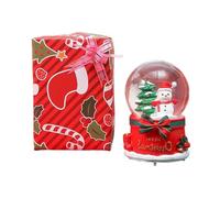 LAIOUSN Caja de música musical de bola de cristal con diseño de muñeco de nieve con luz LED y melodías clásicas de Navidad, resina, obra de arte, bola de cristal para vacaciones