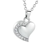 LAIOUSN Collar con medallón para cenizas de mascotas, collar conmemorativo con imagen de animal y mamá para cenizas/pelo, collar de corazón con diamantes de imitación