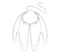 LAIOUSN Collar de hombro con diseño de borlas de cristal de moda para damas de honor, eventos formales y cadena de flecos de noche