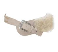 LAIOUSN Cómodo cinturón ajustable de aislamiento térmico de piel sintética suave, accesorio de moda para chaquetas y abrigos de invierno, cinturón peludo ajustable, beige, Talla única