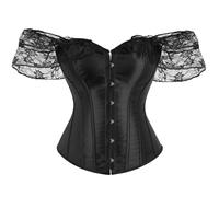 LAIOUSN Corsé elegante para esculpir el cuerpo, con encaje femenino decorado para ocasiones elegantes, estilo minimalista y elegante, Negro, L