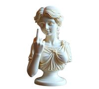 LAIOUSN Divertida estatua de Venus del dedo medio, escultura de busto romano con actitud, adorno decorativo de diosas griegas, figura romana de Venus