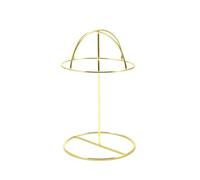 LAIOUSN Elegante estante de exhibición de hierro para sombreros y pelucas, solución de exhibición de metal para uso en mesa, soporte de almacenamiento moderno para gorras, soporte de vaquero, talla