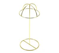 LAIOUSN Elegante estante de exhibición de hierro para sombreros y pelucas, solución de exhibición de metal para uso en mesa, soporte de almacenamiento moderno para gorras, soporte de vaquero, talla