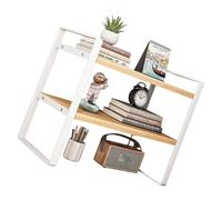 LAIOUSN Elegante estante organizador de escritorio de hierro y madera para escritorio de oficina o sala de estudio, ideal para ordenar espacios de trabajo, organizadores de sala de estudio