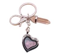 LAIOUSN Elegante llavero con marco de fotos de corazón hecho de piedra natural que ofrece múltiples colores, personalizable, romance personalizado, Rq, Talla única