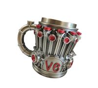 LAIOUSN Engines - Tazas de café de acero inoxidable y resinas, escultura mecánica, decoración de escritorio, colección automotriz, taza retro