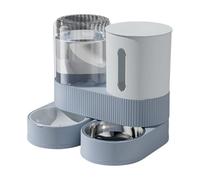 LAIOUSN Estación de alimentación elevada para perros con botella de agua a prueba de fugas, plato de metal desmontable y cuenco de acero inoxidable con diseño de ahorro de espacio y comida desmontable