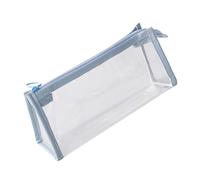 LAIOUSN Estuche para lápices estético, bolsa de maquillaje transparente de gran capacidad, suministros de vuelta a la escuela para niñas, práctico y estético transparente de gran capacidad, Blue