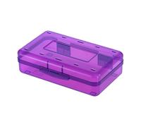 LAIOUSN Estuche rígido transparente de alta capacidad para bolígrafos, organizador de colores, caja organizadora para bocetos, marcadores de arte, acuarela, estuche portátil, Púrpura transparente