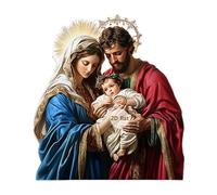 LAIOUSN Figura de belén acrílico plano 2D con base estable, escultura religiosa de la Sagrada Familia para estante de escritorio, decoración del hogar, estatua de familia acrílica