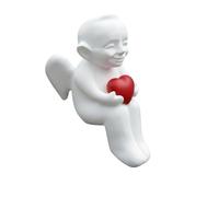 LAIOUSN Figura decorativa de corazón con diseño de ángel, escultura elegante para parejas en el día de San Valentín, bodas, fiestas, mesa
