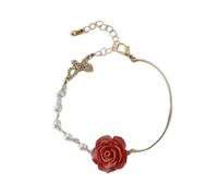 LAIOUSN Flor de perlas de imitación hechas a mano con rosas elegantes que simbolizan la amistad apasionada, trajes elegantes de rosas, talla única, como se describe