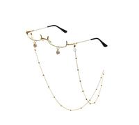 LAIOUSN Gafas de media montura doradas, modernas y creativas, de media luna, sin lente, para estilos únicos y declaraciones de moda, gafas de moda, Colgante de marco dorado C