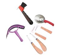 LAIOUSN Herramienta profesional de corte de pezuñas equinas de acero inoxidable ergonómica con mango de madera para ganado y caballos de acero inoxidable