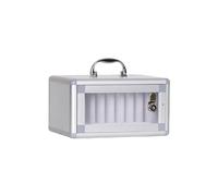 LAIOUSN Organizador de teléfono de aleación de aluminio montado en la pared, armario con cerradura con puerta transparente, caja de almacenamiento para aula, armario de almacenamiento para teléfono