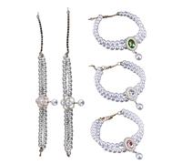 LAIOUSN Paquete de 5 bonitos colgantes de perlas huecas, collar de princesas de moda, accesorios para mascotas, perlas artificiales, collar de dibujos animados