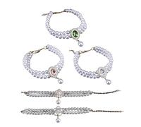 LAIOUSN Paquete de 5 bonitos colgantes de perlas huecas, collar de princesas de moda, accesorios para mascotas, perlas artificiales, collar de dibujos animados
