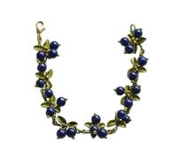 LAIOUSN Pulsera vintage con cuentas de arándano y hojas para mujeres, adolescentes y niñas, joyería de temperamento, talla única, Resina