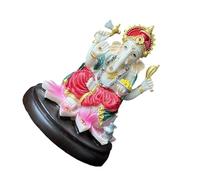 LAIOUSN Resinas Ganpati Escultura hindú Cultural Hogar Mandir Decoraciones Meditaciones Acento Espacio Elefante Dios Estatua Budista Ornamento Resinas Estatua Ganpati