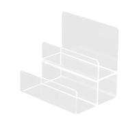 LAIOUSN Soporte de acrílico inclinado para cartera, soporte de exhibición transparente para encimera de gabinete, estante de almacenamiento moderno para el hogar