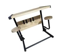 LAIOUSN Soporte de madera con base de metal para almacenamiento de garaje y moderno estante de exhibición para el hogar, organizador multiusos para cascos de motocicleta, talla única, como se describe