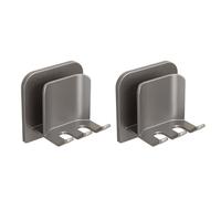 LAIOUSN Soporte impermeable para cepillo de dientes de baño, montaje en pared, fácil instalación, ahorro de espacio, estante de almacenamiento, organizador adhesivo de aleación de aluminio