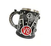 LAIOUSN Tazas de café con motores de acero inoxidable y resinas, escultura mecánica, decoración de escritorio, colección automotriz, taza retro