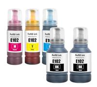 LAIPENG 102 Tinta Compatible con Epson 102 para Ecotank ET-2700 ET-2750 ET-2751 ET-2756 ET-2850 ET-2851 ET-2856 ET-3700 ET-3750 ET-3850 ET-4750 ET-4850 ET-4856 ET-15000 Impresora (BK*2/C/M/Y)
