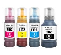 LAIPENG 102 Tinta Compatible con Epson 102 para Ecotank ET-2700 ET-2750 ET-2751 ET-2756 ET-2850 ET-2851 ET-2856 ET-3700 ET-3750 ET-3850 ET-4750 ET-4850 ET-4856 ET-15000 Impresora (BK/C/M/Y)