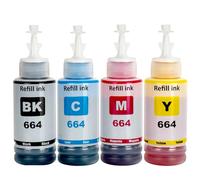 LAIPENG 664 Tinta Compatible para Epson ET-2500 ET-2600 ET-3600 ET-4500 | 4-Multipla para Epson ET-2550 ET-2650 ET-4550 ET-14000 ET-15000 L100 L110 L200 L210 L350 L455 L550 L1300 Impresora (BK/C/M/Y)