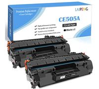 LAIPENG Compatible Cartucho de Tóner 05A CE505A 05X CE505X hasta 2300 Páginas para HP LaserJet P2030 P2035 P2035N P2050 P2055D P2055DN P2055X Impresoras ( CE505A Negro x 2 )
