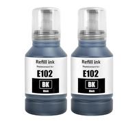 LAIPENG E102 Tinta Compatible con T102 para EcoTank ET-2700 ET-2750 ET-2751 ET-2756 ET-2850 ET-2851 ET-2856 ET-3700 ET-3750 ET-3850 ET-4750 ET-4850 ET-4856 ET-15000 Impresora (2 Negro)