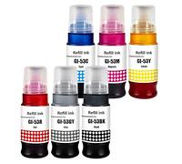 LAIPENG GI-53 GI53 Tinta Compatible para PIXMA G550 G650 Impresora GI-53 BK GI-53BK GI-53C GI-53M GI-53Y GI-53GY GI-53R Múltiple de 6 Colores (Negro Cian Magenta Amarillo Gris Rojo)
