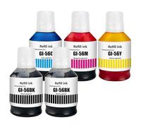 LAIPENG GI-56 GI56 Tinta Compatible con MAXIFY GX7050 GX6050 GX5050 GX4050 GX3050 GX5550 GX6550 GX6150 GX7150 Impresora Múltiple de 5 Colores (Negro*2/Cian/Magenta/Amarillo)