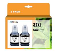 LAIPENG Tinta 32XL 32 XL compatible con HP Smart Tank 7301 7001 7602 6001 5101 5102 Plus 651 551 455 457 450 Printer 2 Black Multipack (32XL x 2)