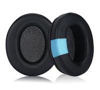 Laipuke Almohadillas Auriculares Compatible con ATH M50 M40 M30 HyperX Cloud Alpha Flight Stinger Stealth 300 MDR-7506 V6 V7 Almohadillas Cascos de Repuesto en Esponja & Cuero Proteico, 1 Par, Negro