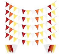 Laipuke Banderines de Arpillera, 5 x 4M Guirnalda Banderines Colores, Total 20m con 60 Piezas Banderín de Lino de Imitación para Fiesta Boda Cumpleaños Escuela Jardín, Rojo y Naranja