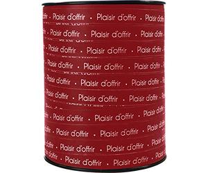 lairefontaine 602106C - Un carrete de Ribbon Bolduc Pleasure to offer - 250 mx 10 mm - Red - Cinta decorativa para regalo, DIY, Envoltura de regalos